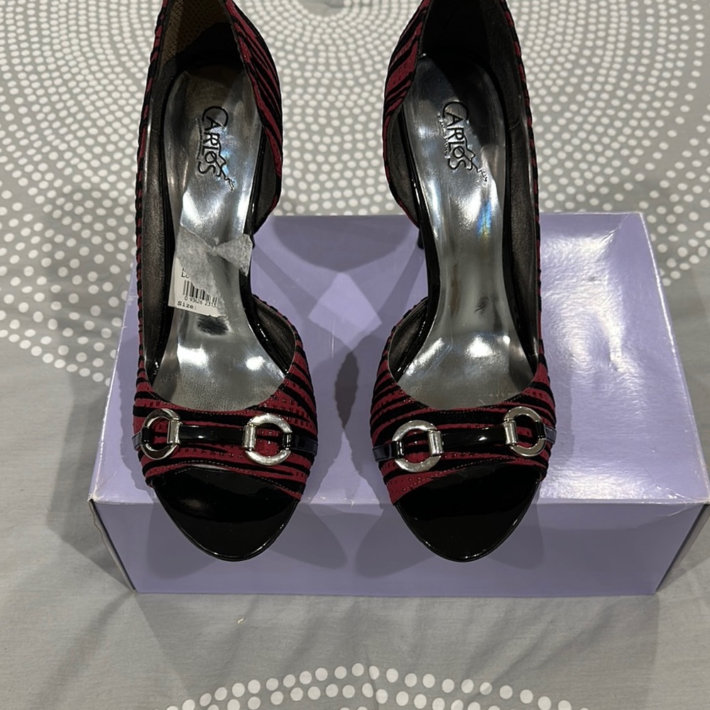 Women's Black and Red Heels